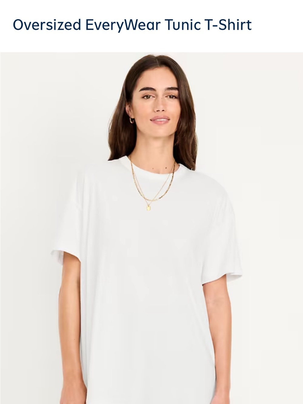 Old Navy White Oversized EveryWear Tunic Tee